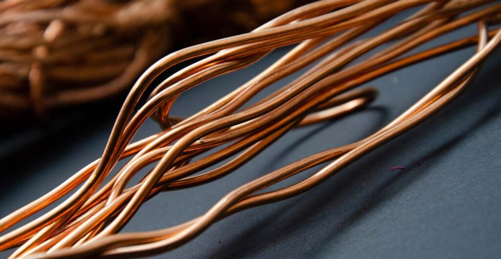 Cuprum copper in coils
